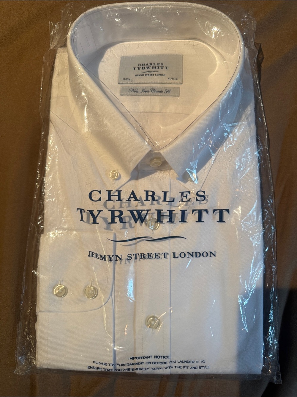 Charles Tyrwhitt White Button-Down Dress Shirt